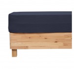Drap housse 140 x 190 cm gaze de coton bleu